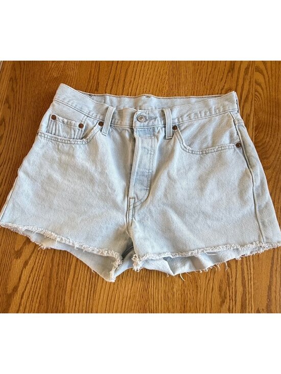 Levi's Pants - Levi's 501 Light Wash Button Fly Raw Hem Denim Jean Shorts Size 29 Waist / Size